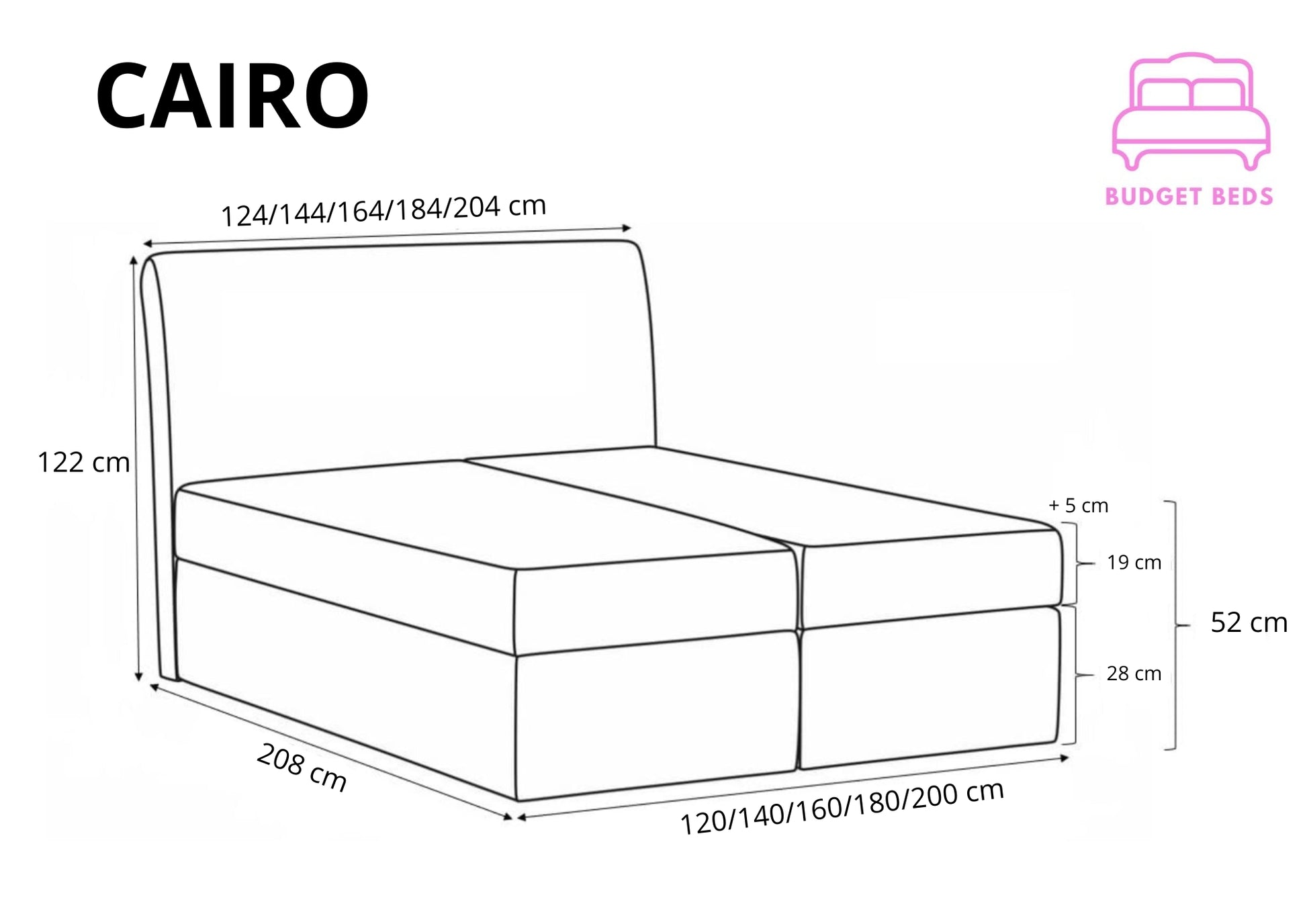 Boxspring Cairo Bed - Premium Comfort & Sophisticated Design