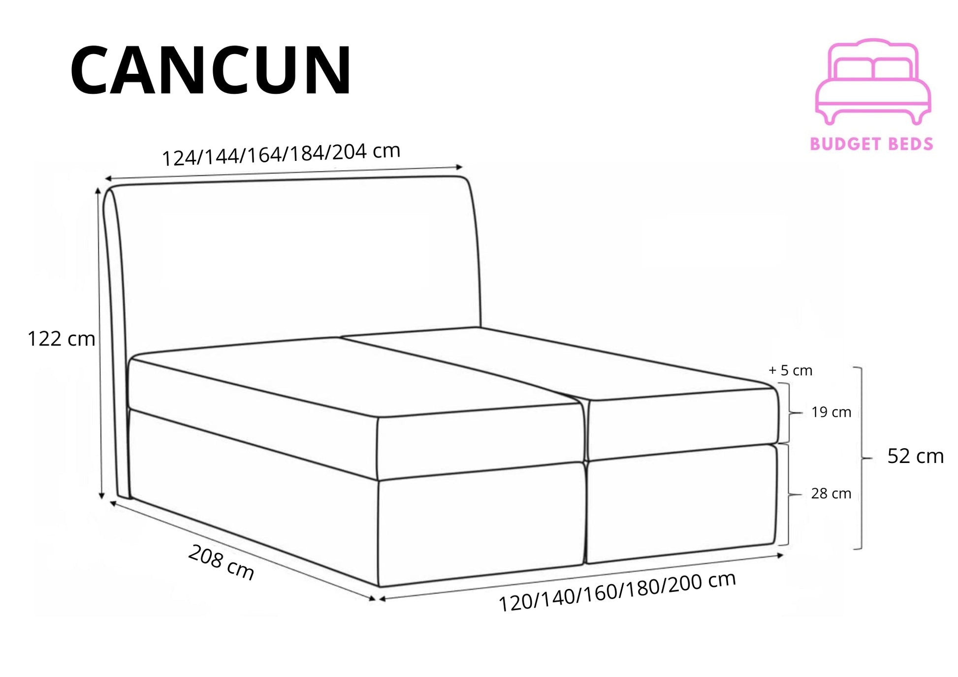 Boxspring Cancun Bed - Tropical Elegance & Premium Comfort