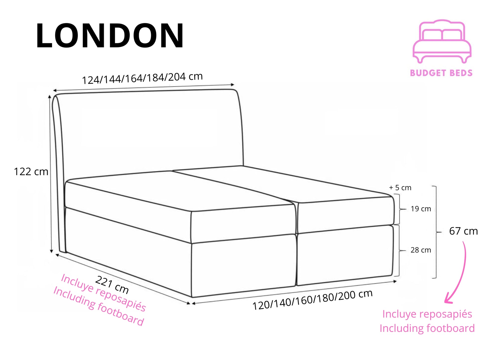 Boxspring London Bed - Timeless Elegance Meets Superior Comfort