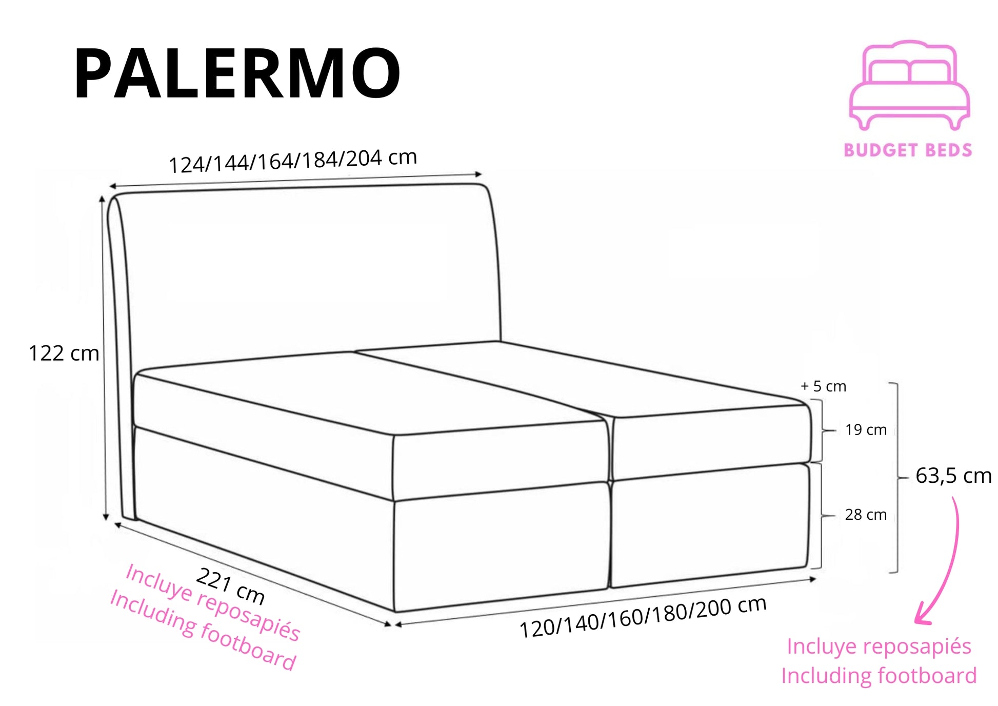 Boxspring Palermo Bed - Italian Style Meets Luxurious Comfort